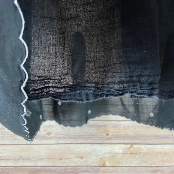 Hale Bob Tie Strap Fit & Flare Embroidered Black White Floral Mini Dress - Picture 8 of 12